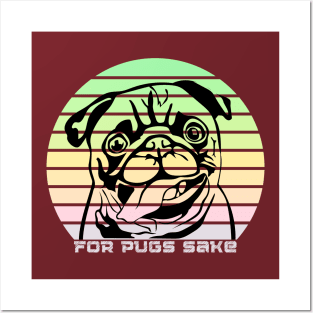 for pugs sake - cute pastel pug dog Posters and Art